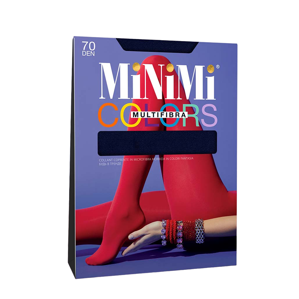 MINIMI Колготки темно-синие Blu Scuro 3 / Mini MULTIFIBRA COLORS 70, фото 1