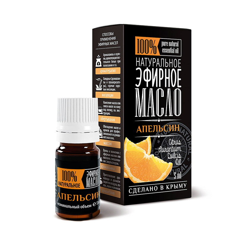 КРЫМСКИЕ МАСЛА Масло эфирное, апельсин, капельный дозатор / Крымские масла 5 мл, фото 2