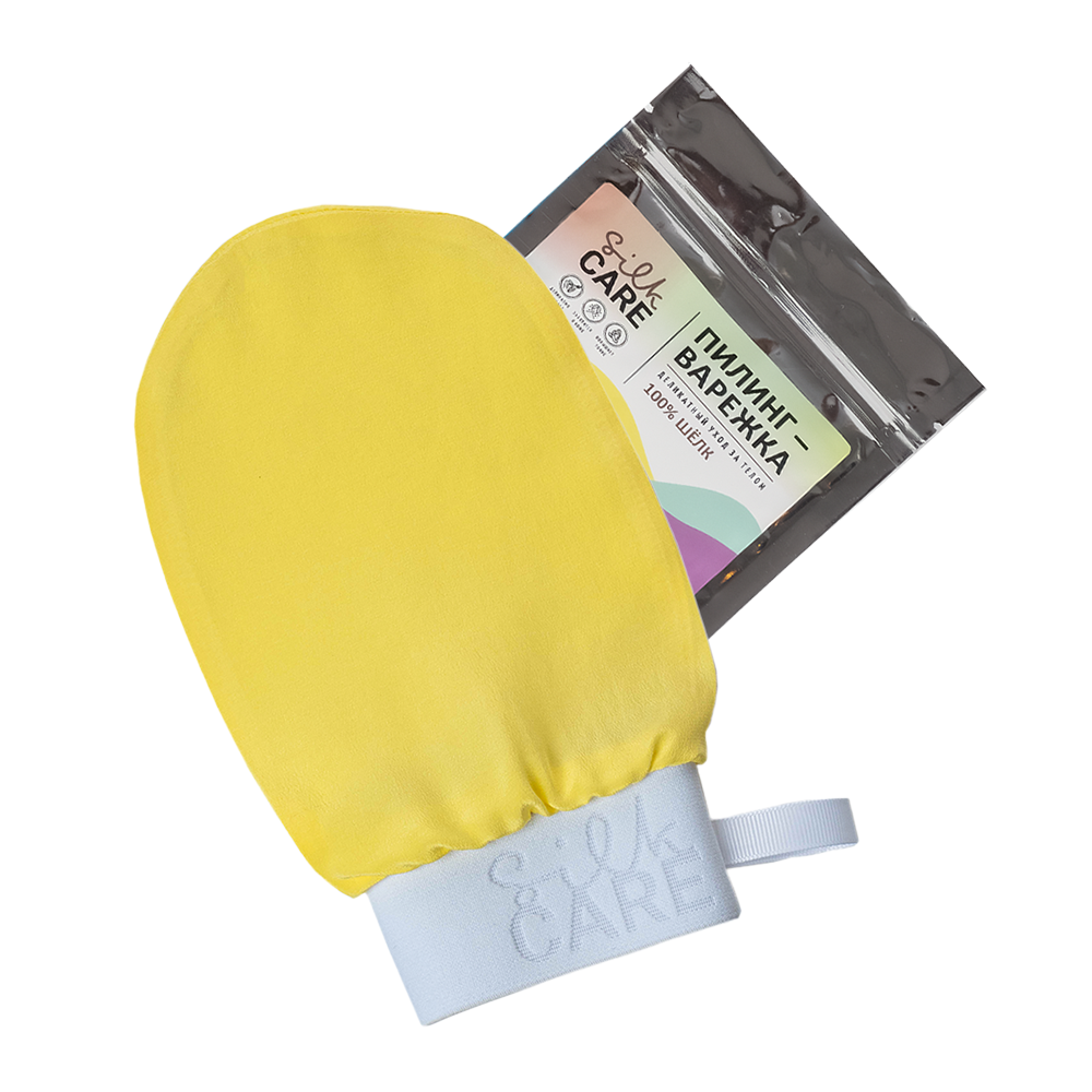 SILK CARE Варежка шелковая для пилинга лимонная дойпак / Silk Care Crazy Colours, фото 1