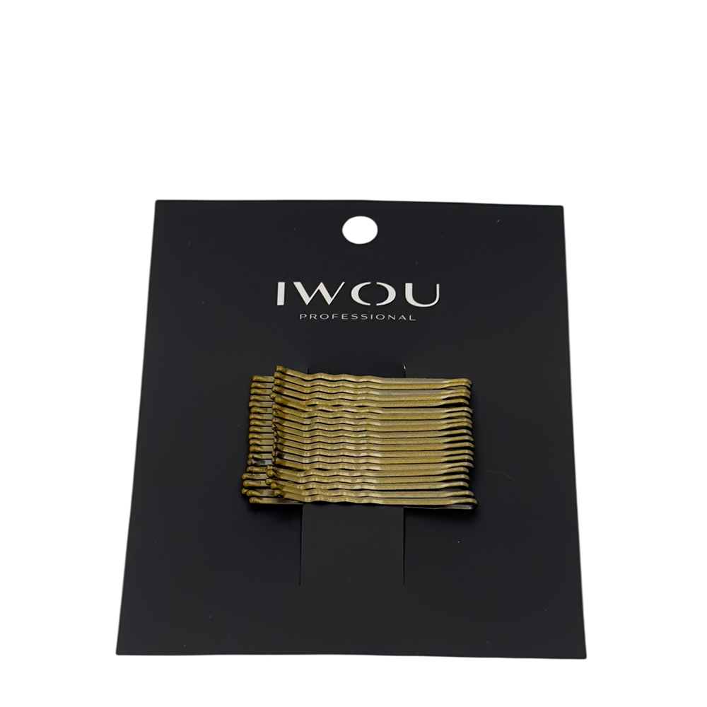 IWOU PROFESSIONAL Невидимки коричневые волна 45мм 20 шт, фото 1