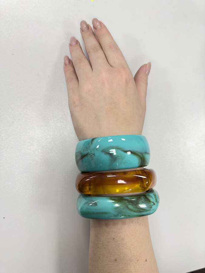 IWOU PROFESSIONAL Браслет-обод широкий пластиковый круглый тиффани, фото 5