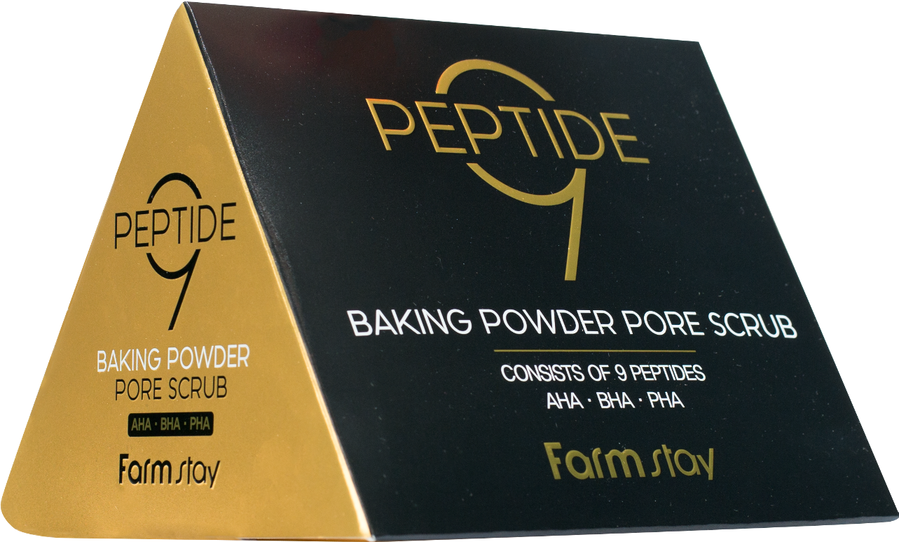 FARMSTAY Скраб для очищения пор с комплексом из 9 пептидов, в пирамидках / BLACK SNAIL & PEPTIDE9 7 г х 25 шт, фото 1
