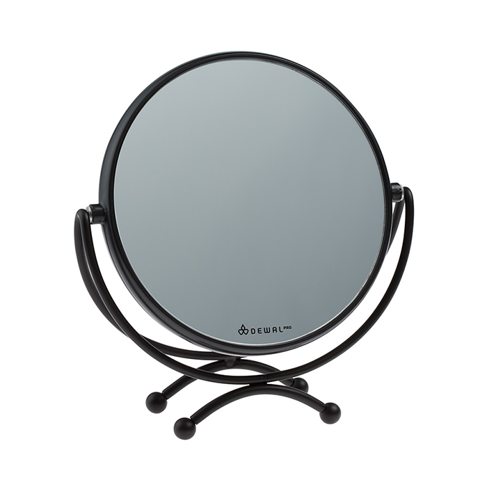 DEWAL BEAUTY Зеркало настольное, в черной металлической оправе, 18,5 х 19 см, фото 1