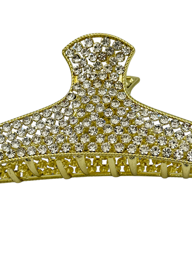 IWOU PROFESSIONAL Краб для волос Паутина из страз золото 4,5*9см, фото 3