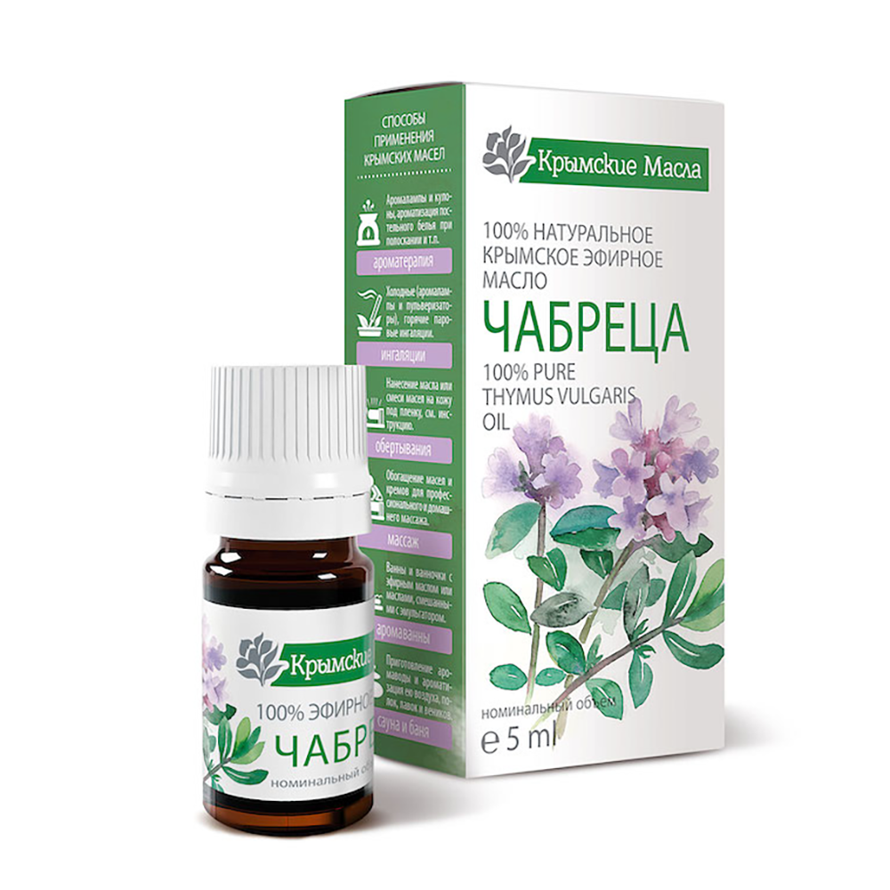 КРЫМСКИЕ МАСЛА Масло эфирное чабреца, капельный дозатор / Крымские масла 5 мл, фото 2