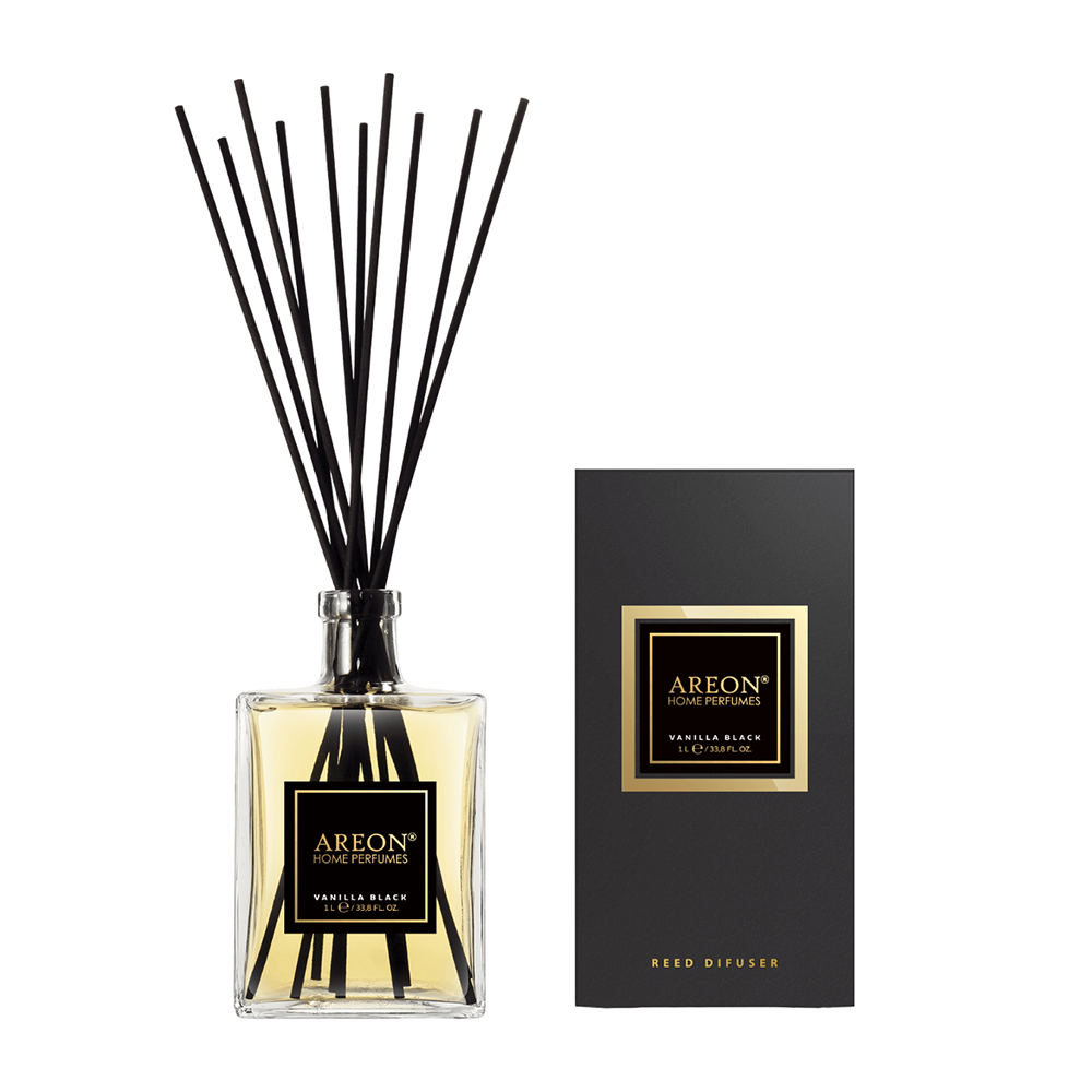 AREON Диффузор ароматический, чёрная ваниль / HOME PERFUMES Vanilla Black 1000 мл, фото 1