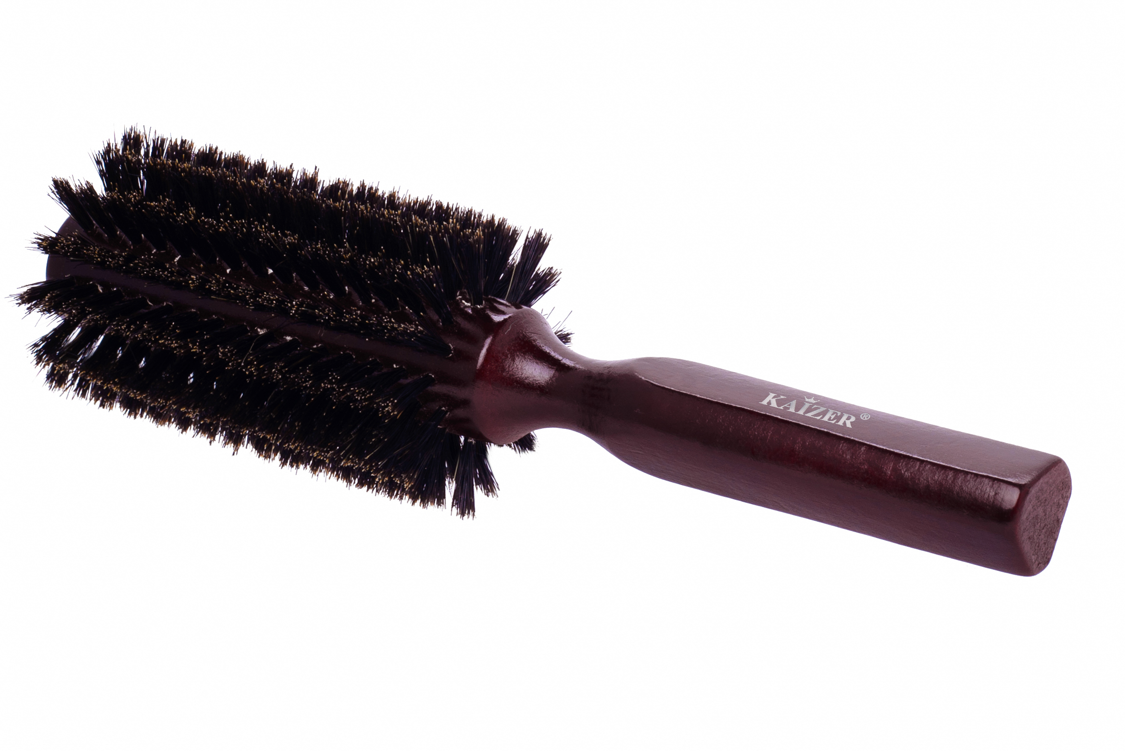 KAIZER Расческа с натуральной щетиной, деревянная, круглая, диаметр 55 мм, фото 4