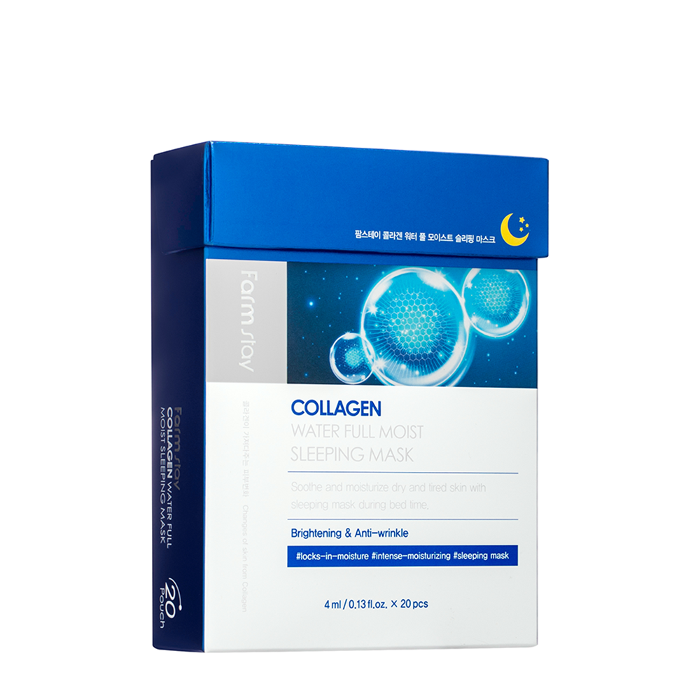 FARMSTAY Маска ночная интенсивно увлажняющая для лица с коллагеном / Collagen Water Full Moist Sleeping Mask 20*4 мл, фото 1