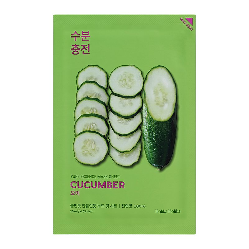 HOLIKA HOLIKA Маска тканевая успокаивающая Пьюр Эссенс, огурец / Pure Essence Mask Sheet Cucumber 20 мл, фото 1