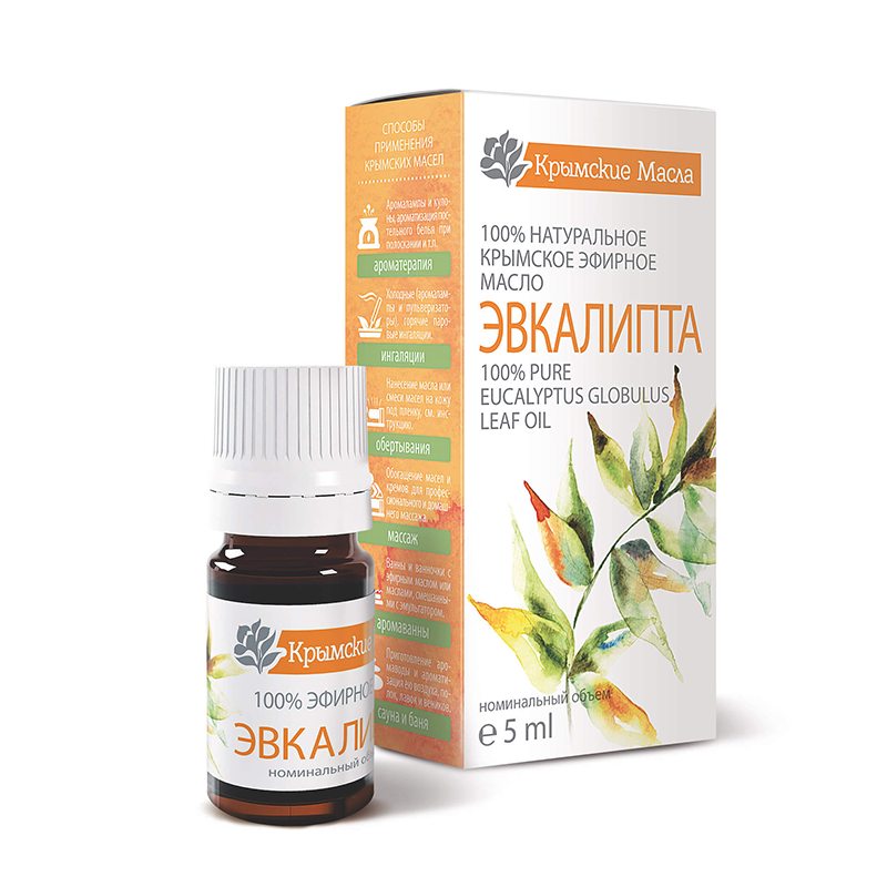 КРЫМСКИЕ МАСЛА Масло эфирное, эвкалипт, капельный дозатор / Крымские масла 5 мл, фото 2