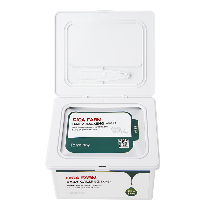 FARMSTAY Маска тканевая успокаивающая для лица с центеллой / Cica Farm Daily Calming Mask 30 шт, фото 3