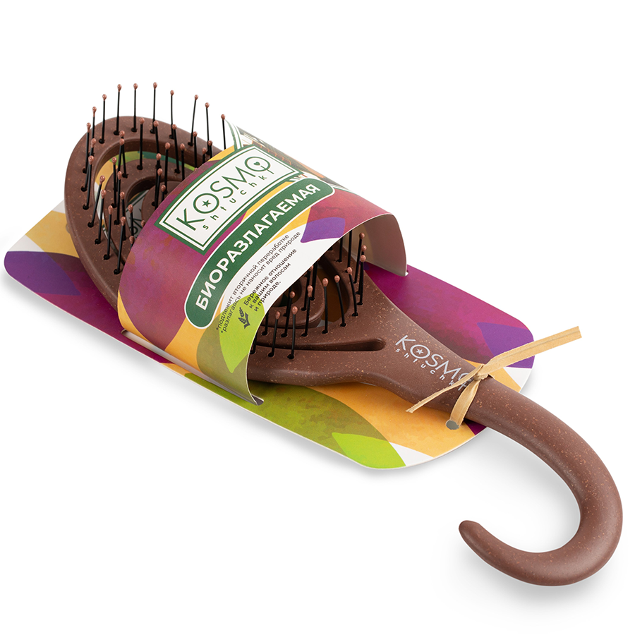 KOSMO SHTUCHKI Расческа с крючком, коричневая / KOSMO SHTUCHKI, фото 2