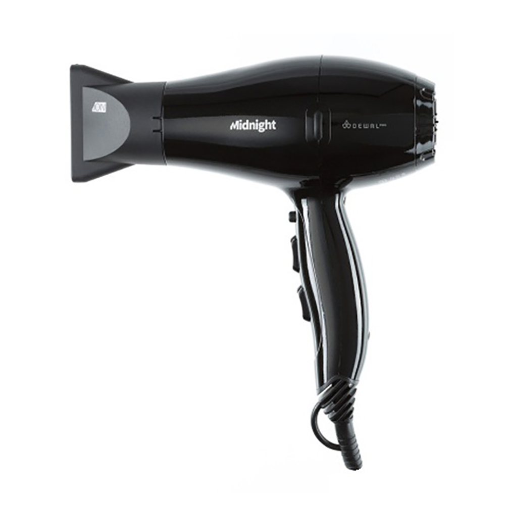 DEWAL PROFESSIONAL Фен Midnight черный, ионизация, 2 насадки, 2000 Вт, фото 1
