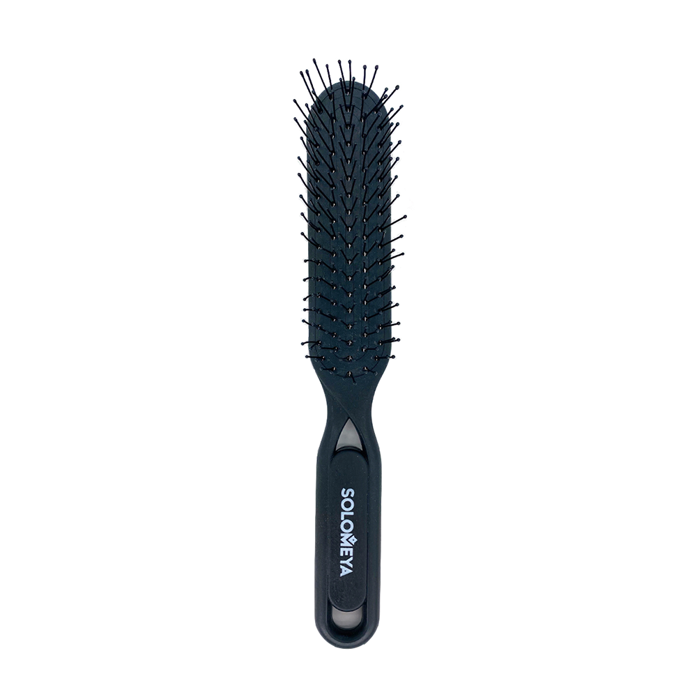 SOLOMEYA Расческа для распутывания волос, черная / Detangler Hairbrush for Wet & Dry Hair Black Aesthetic, фото 1