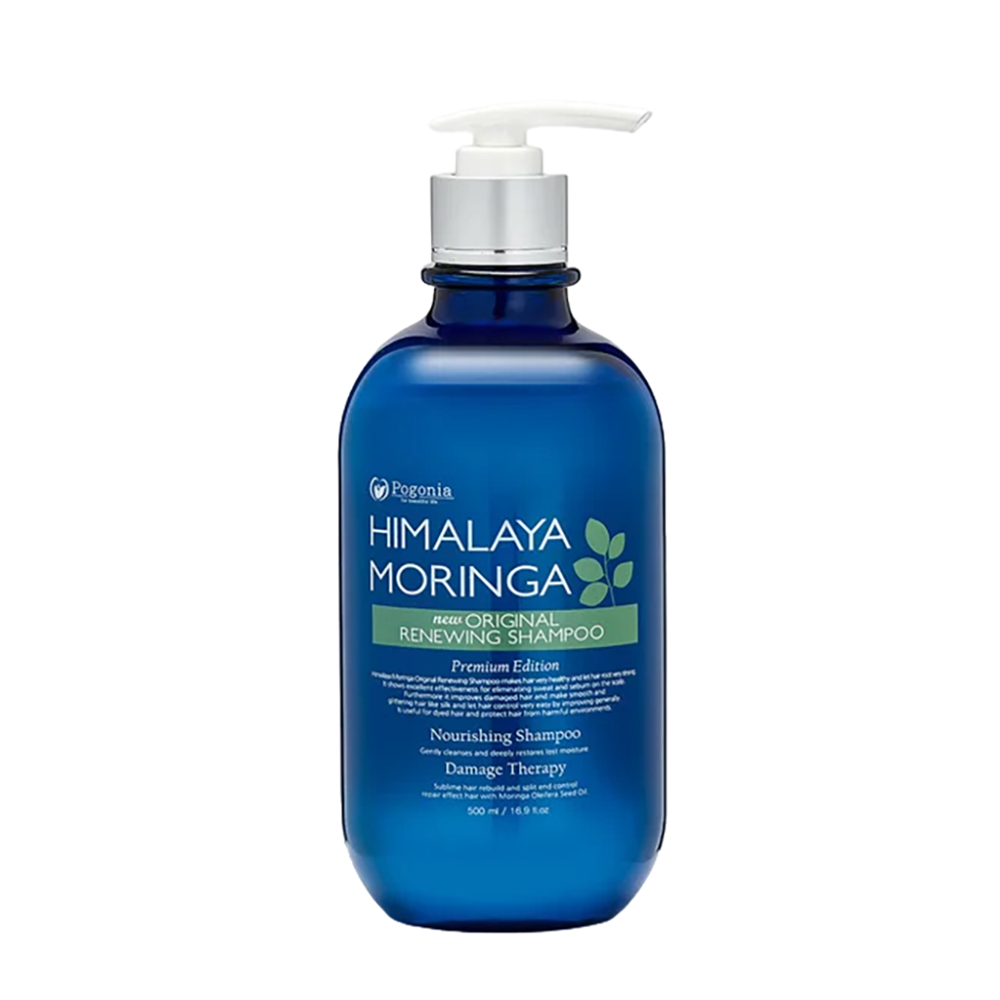 POGONIA Шампунь очищающий с маслом моринги и гималайской солью / Himalaya Moringa Original Renewing Shampoo 500 мл, фото 1