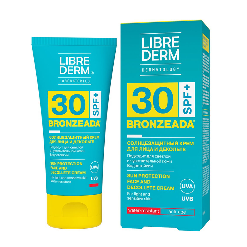 LIBREDERM Крем солнцезащитный для лица и зоны декольте SPF50 / BRONZEADA 50 мл, фото 2
