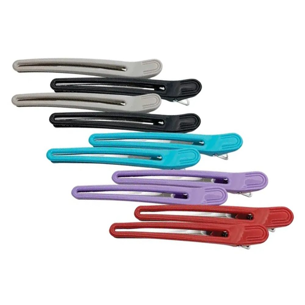 KAPOUS Зажимы парикмахерские металлические комбинированные, металл+пластик, 101 х 13 х 22 мм 10 шт, фото 1