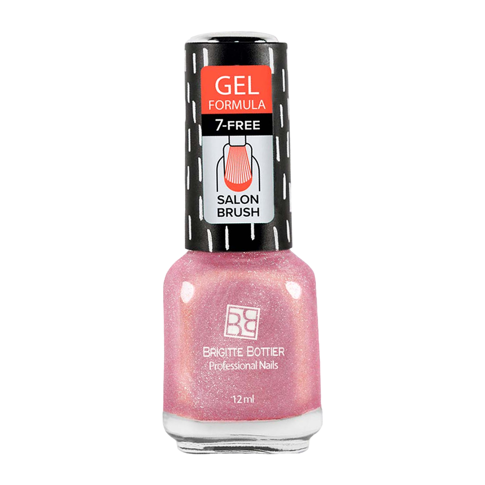 BRIGITTE BOTTIER 96 лак для ногтей гелевый, темно-розовый с золотистым шиммером / GEL FORMULA 12 мл, фото 1