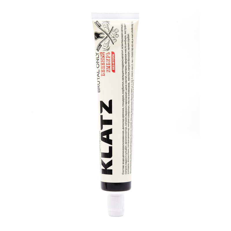 KLATZ Паста зубная для мужчин без фтора Бешеный имбирь / BRUTAL ONLY 75 мл, фото 2