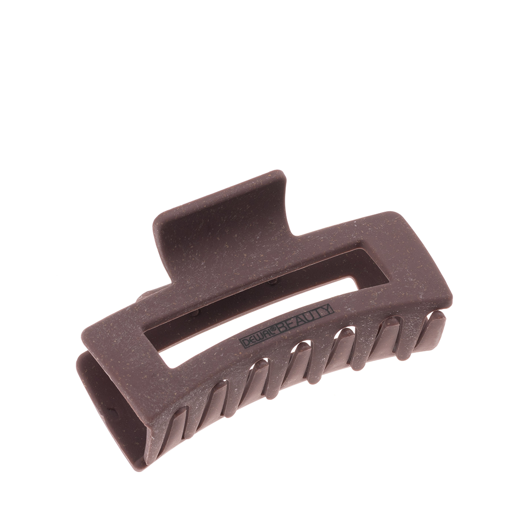 DEWAL BEAUTY Заколка-краб для волос большая, прямоугольная, коричневая 1 шт, фото 1