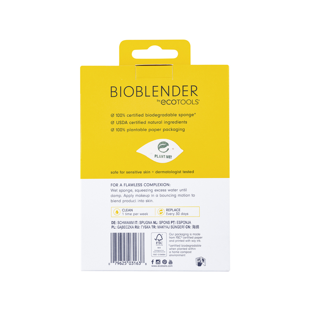 ECOTOOLS Набор биоразлагаемых спонжей для макияжа / Bioblender Makeup Sponge Duo, фото 5