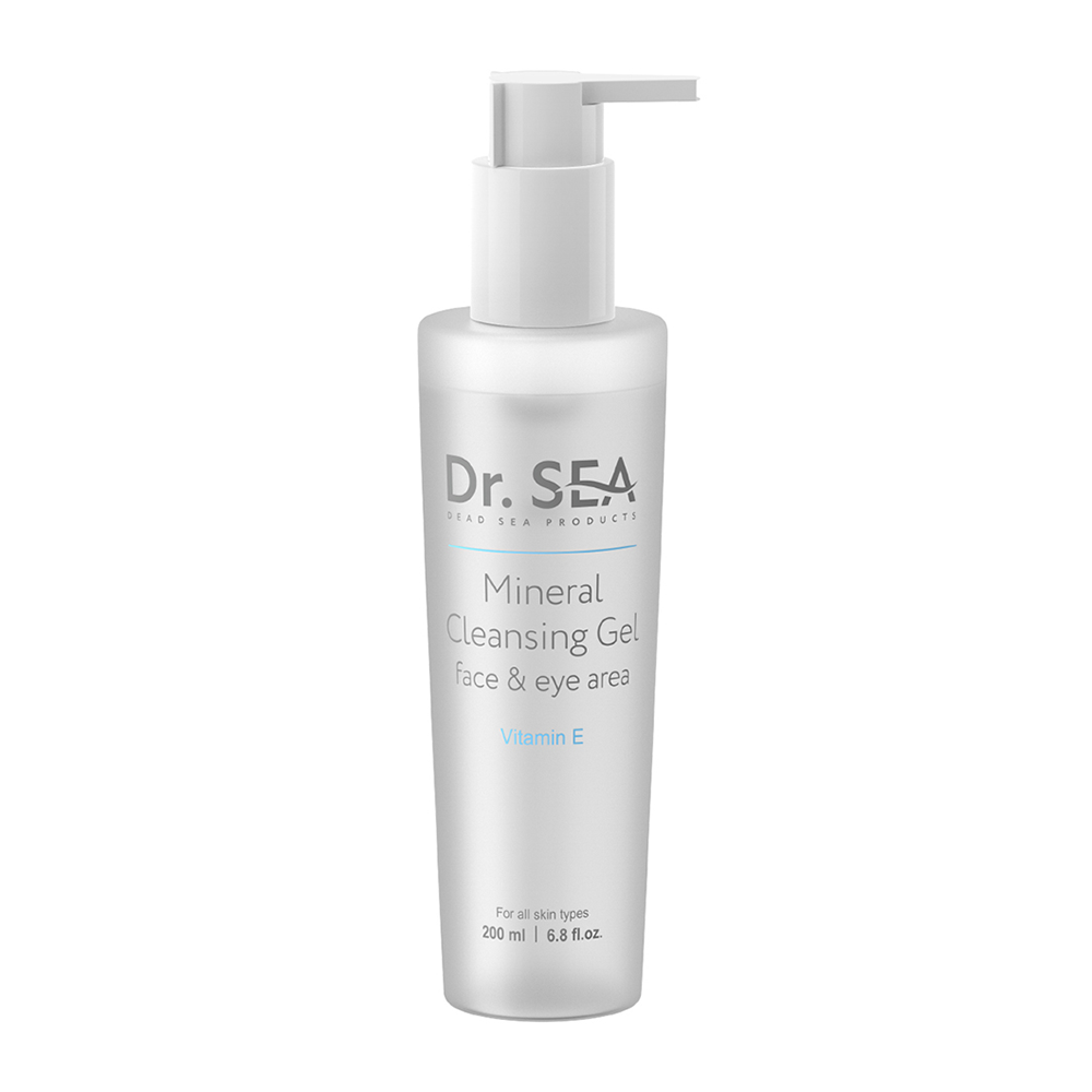 DR. SEA Гель очищающий минеральный для лица и глаз с витамином Е / Dr.Sea 200 мл, фото 1