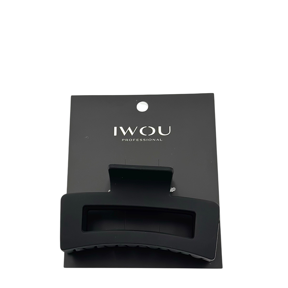 IWOU PROFESSIONAL Краб для волос большой Прямоугольник черный матовый 1шт, фото 1