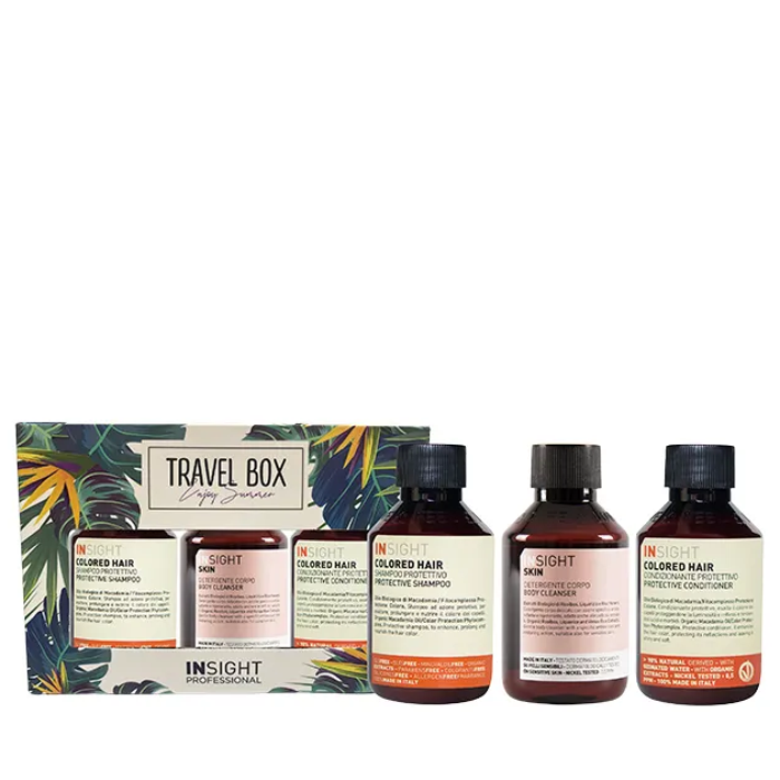 INSIGHT Набор (шампунь 100 мл, кондиционер 100 мл, гель для тела 100 мл) TRAVEL BOX COLORED HAIR, фото 1