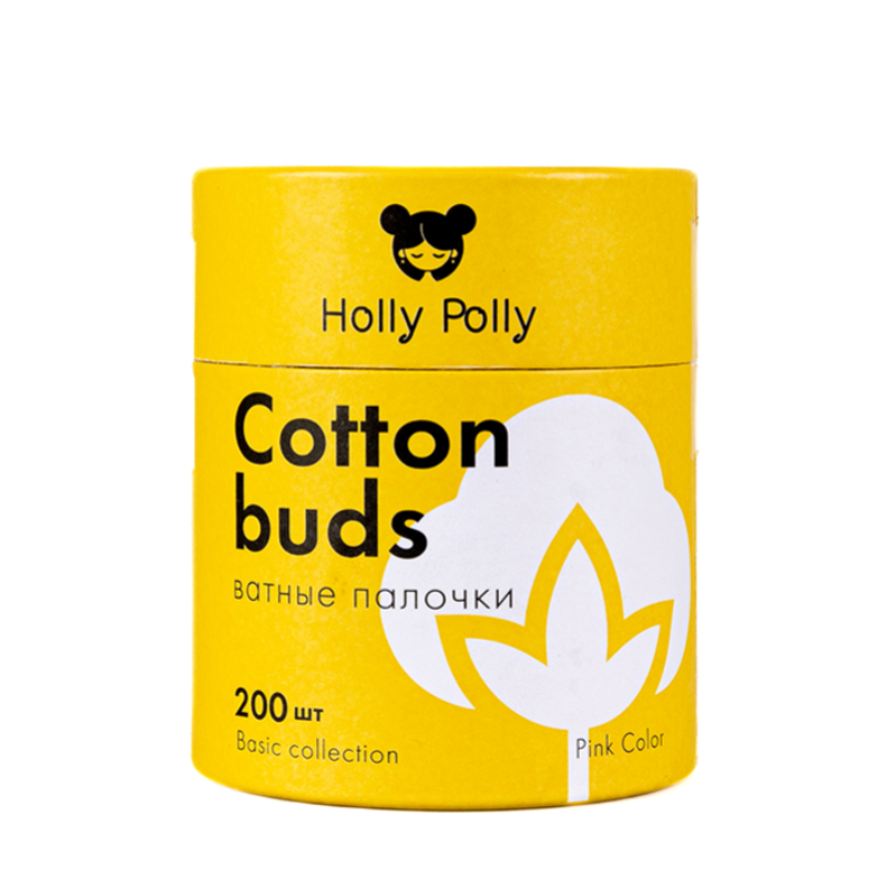 HOLLY POLLY Палочки ватные бамбуковые косметические розовые, 200 шт, фото 1