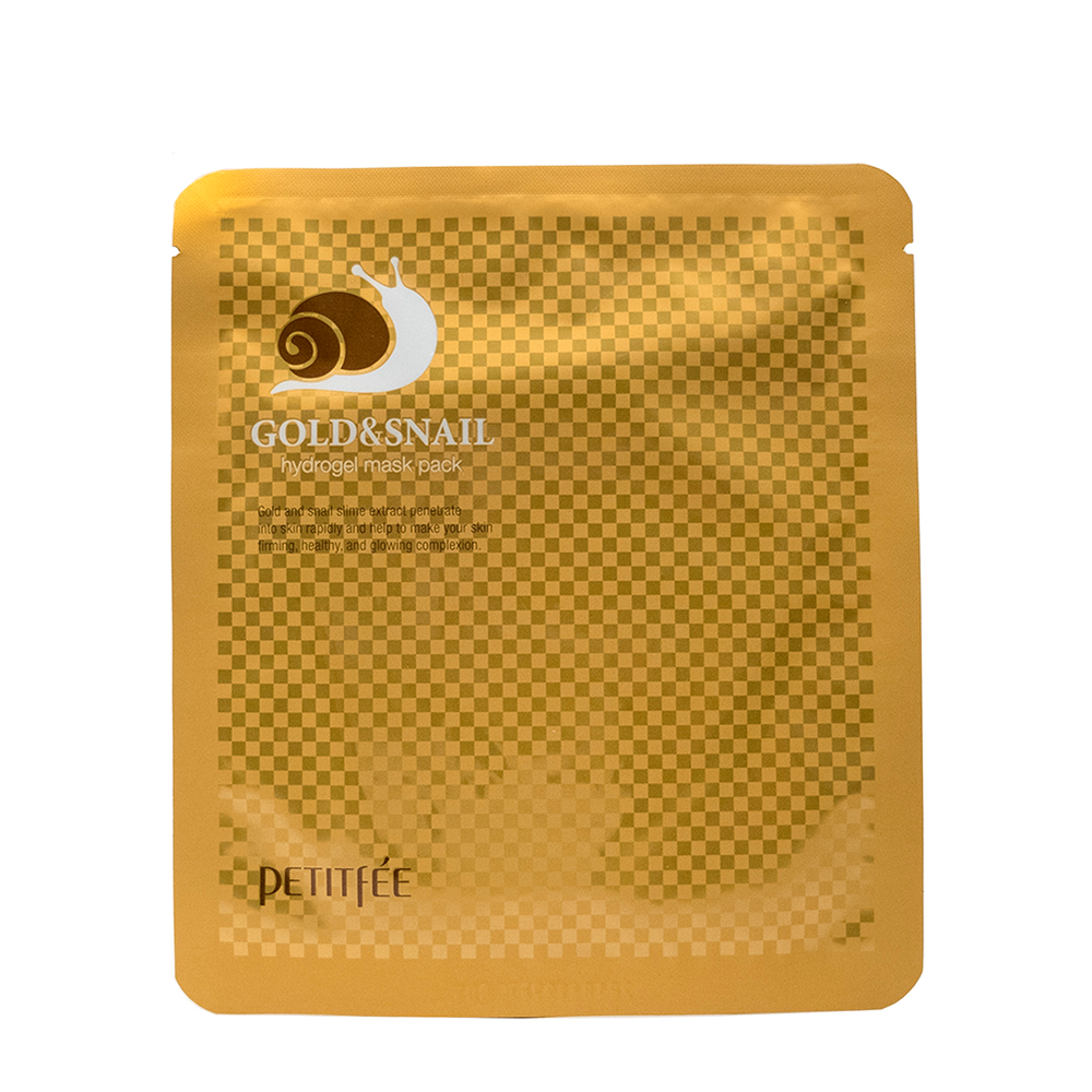 PETITFEE Маска гидрогелевая с коллоидным золотом и муцином улитки для лица / Hydrogel Mask Pack 32 гр, фото 1