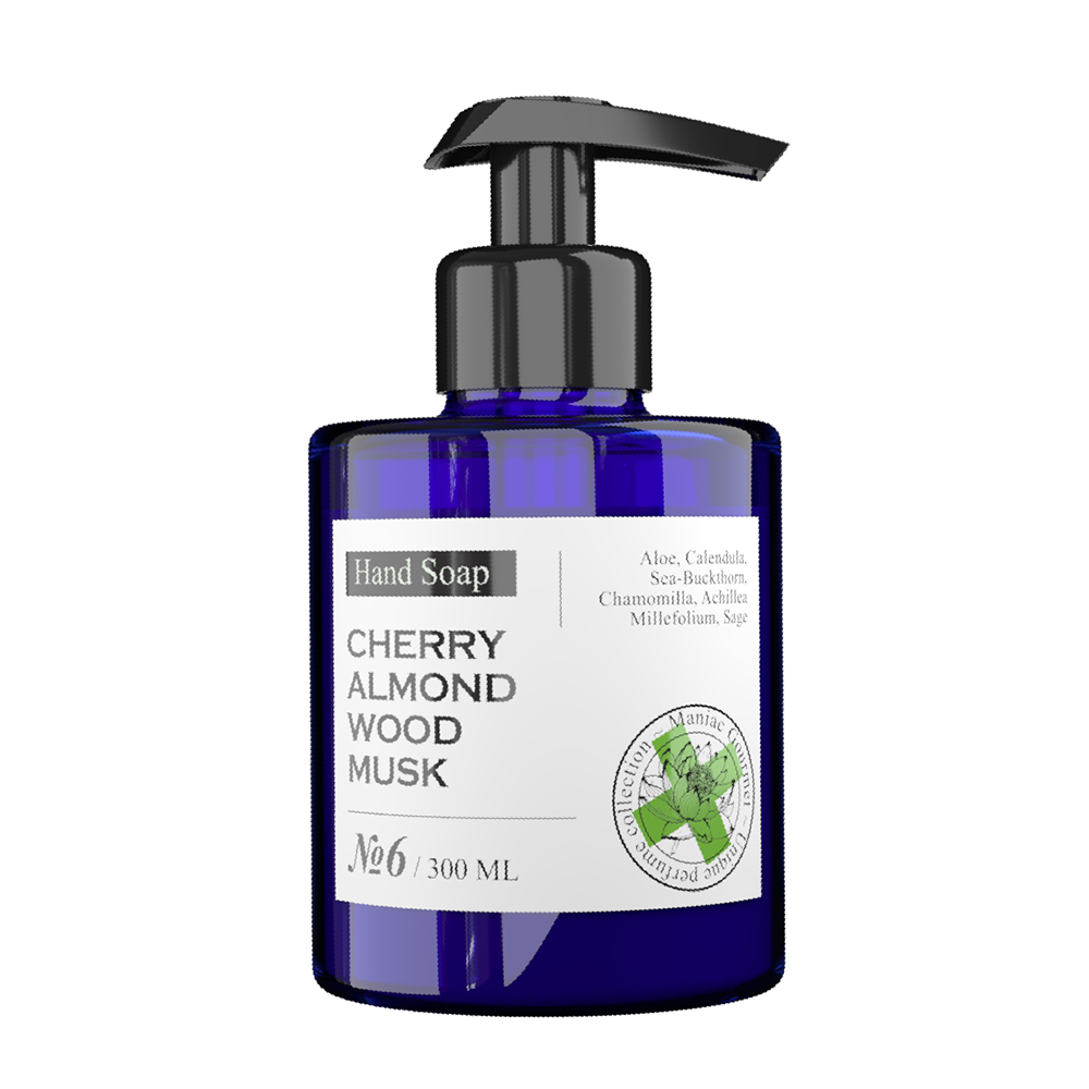 MANIAC GOURMET Мыло жидкое парфюмированное №6 Вишня, Миндаль, Древесная кора, Мускус 300 мл, фото 1