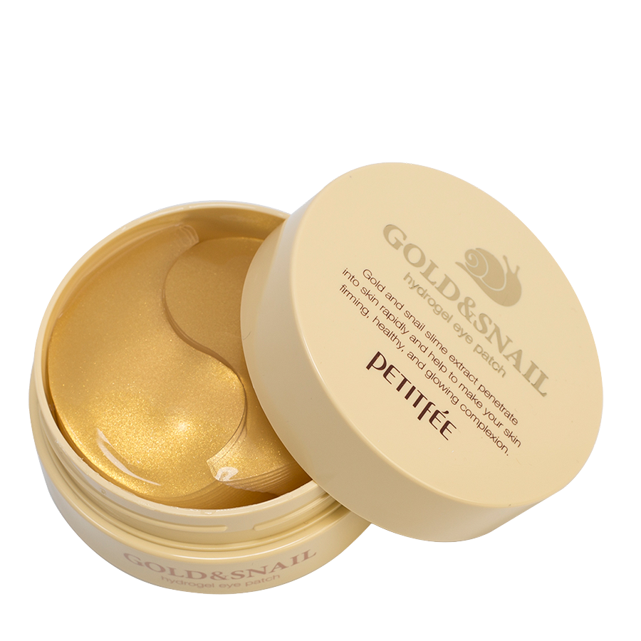 PETITFEE Патчи гидрогелевые с коллоидным золотом и муцином улитки для области вокруг глаз / Eye patch 60 шт, фото 5