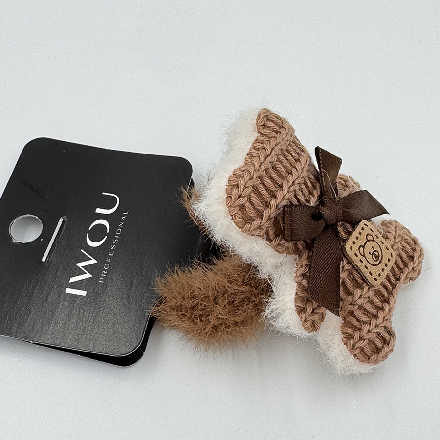 IWOU PROFESSIONAL Резинка для волос Мишка коричневый 1шт, фото 3