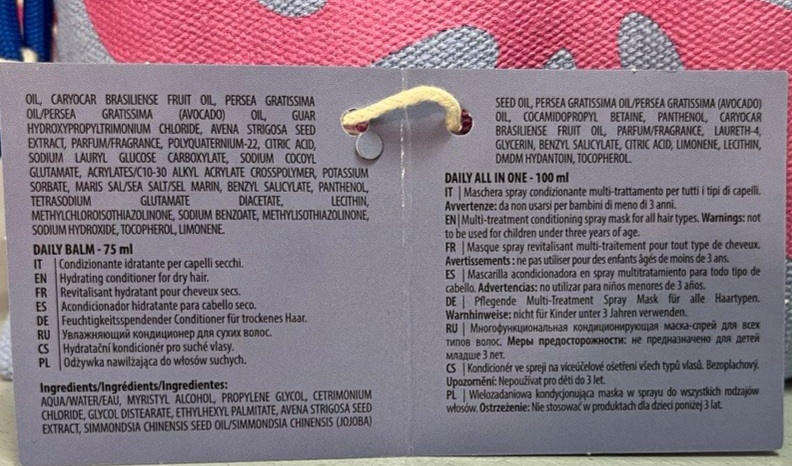 SELECTIVE PROFESSIONAL Набор для волос (шампунь 100 мл + кондиционер 75 мл + маска-спрей 100 мл + мешок для упаковки косметики) ONCARE DAILY, фото 3