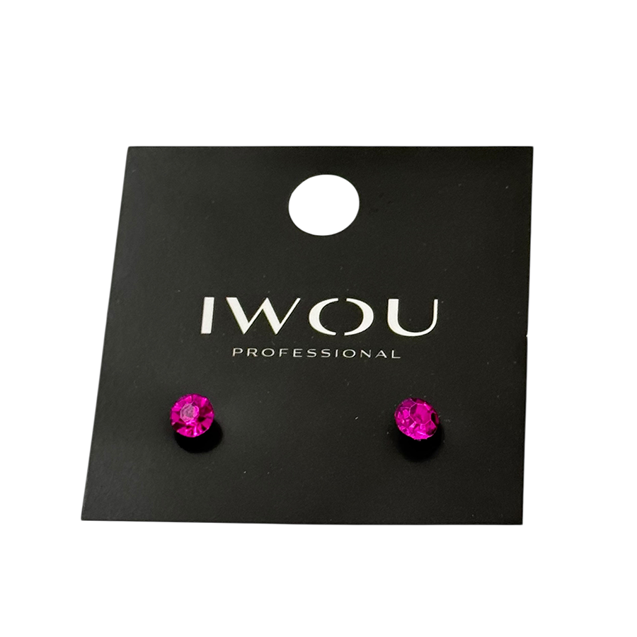 IWOU PROFESSIONAL Серьги гвоздики IWOU фуксия 7мм, фото 2
