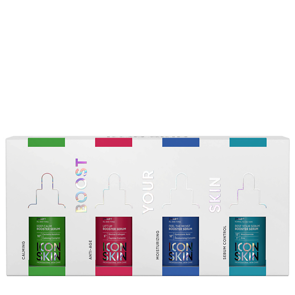 ICON SKIN Набор сывороток-концентратов в мини-формате для всех типов кожи / Smart Boost Your Skin 4 х 15 мл, фото 1