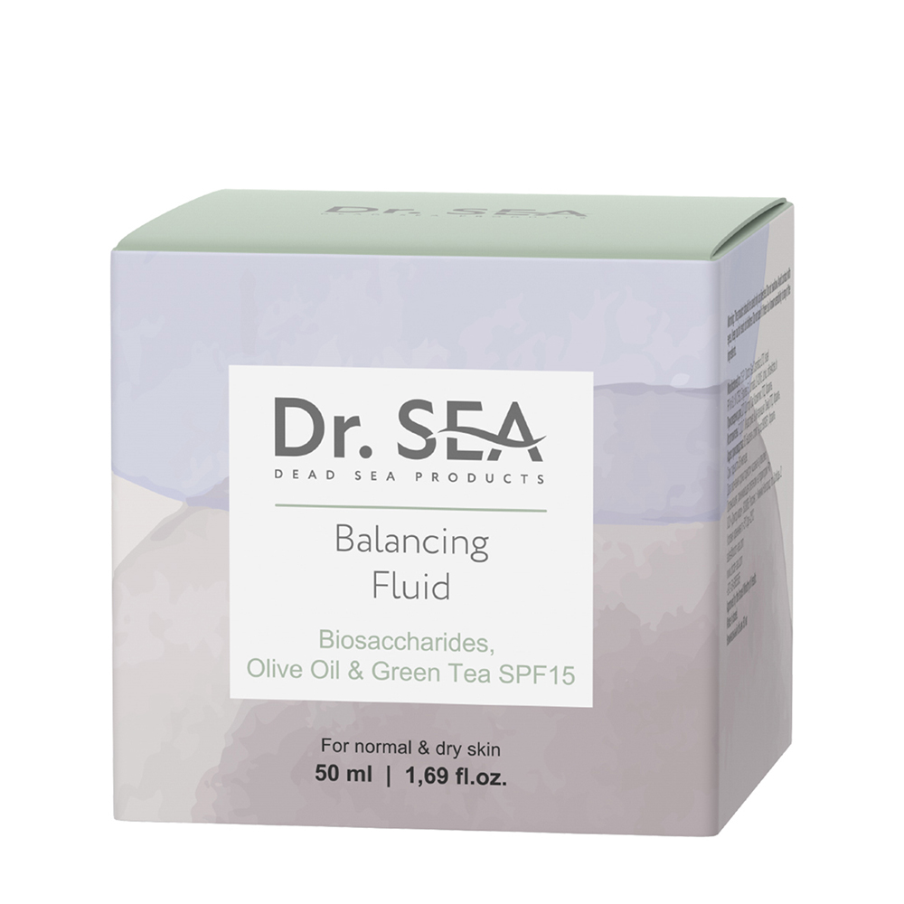 DR. SEA Крем - флюид балансирующий с комплексом биосахаридов, оливой и зеленым чаем SPF15 / Dr.Sea 50 мл, фото 3
