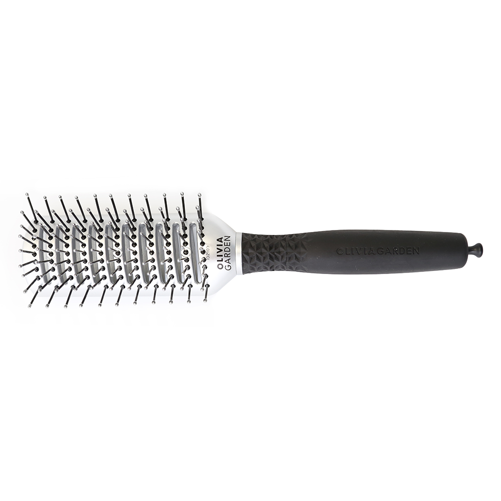 OLIVIA GARDEN Щетка ESSENTIAL STYLE TUNNEL Nylon Bristles Silver, фото 1