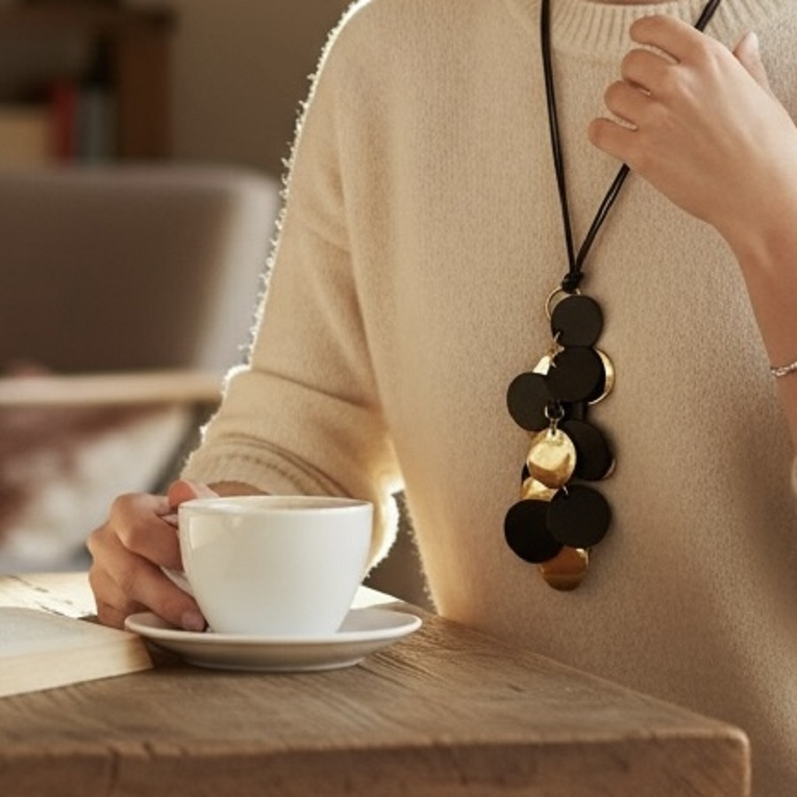 IWOU PROFESSIONAL Подвеска Кружочки золото/кожа, фото 3