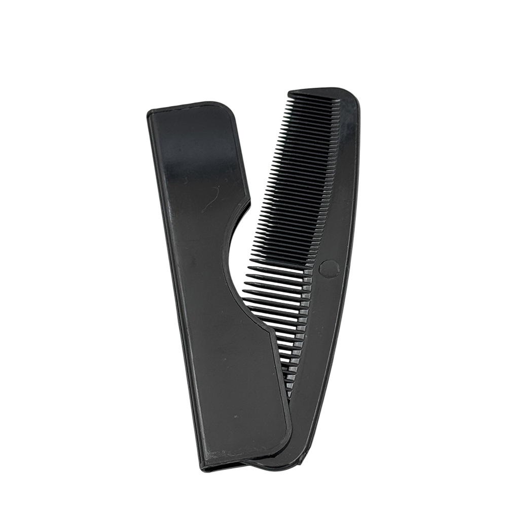 IWOU PROFESSIONAL Расческа карманная 12,5 см черная с чехлом, фото 1