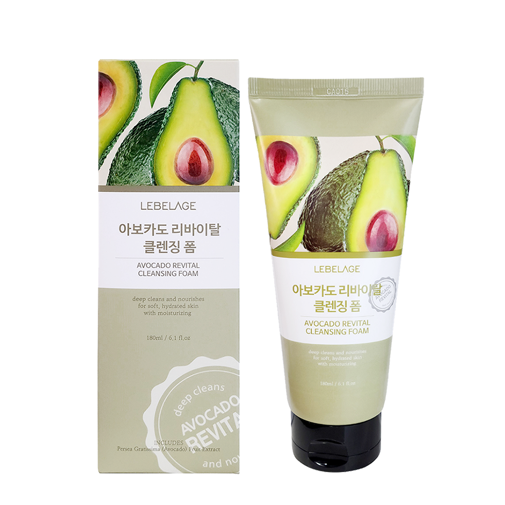 LEBELAGE Пенка для умывания восстанавливающая с экстрактом авокадо / Lebelage Avocado Revital Cleansing 180 мл, фото 2