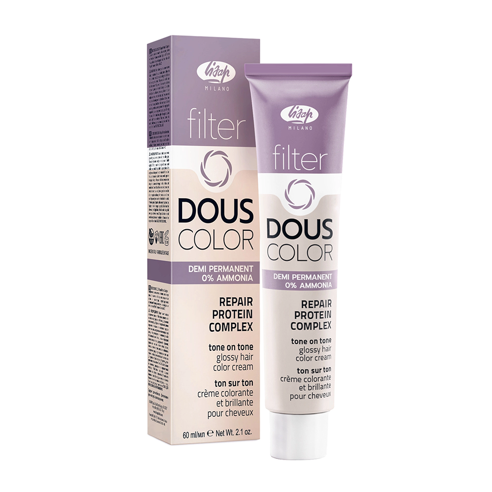 LISAP MILANO 9/4 крем-краска безаммиачная, супер светлый блонд красное дерево / Filter Douscolor 60 мл, фото 2