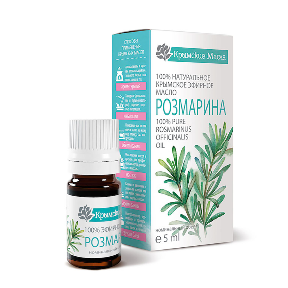 КРЫМСКИЕ МАСЛА Масло эфирное розмарина, капельный дозатор / Крымские масла 5 мл, фото 2