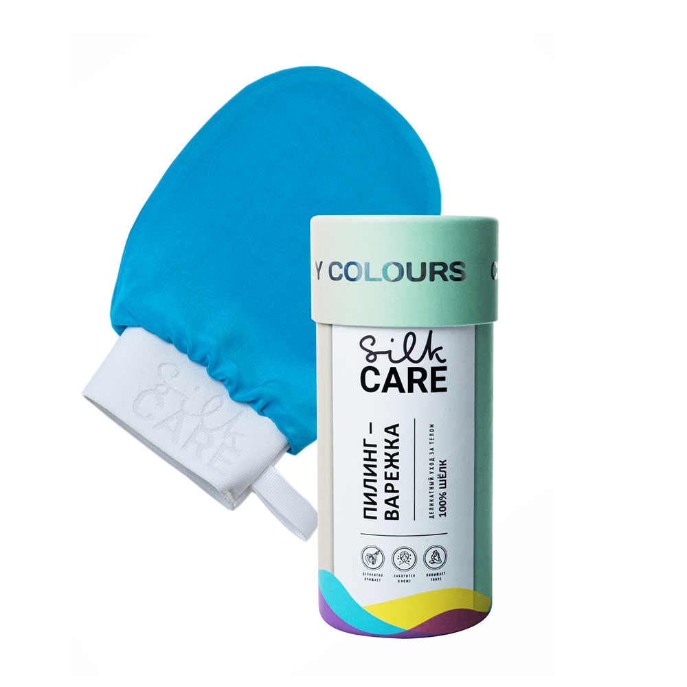 SILK CARE Варежка шелковая для пилинга бирюзовая / Silk Care Crazy Colours, фото 1