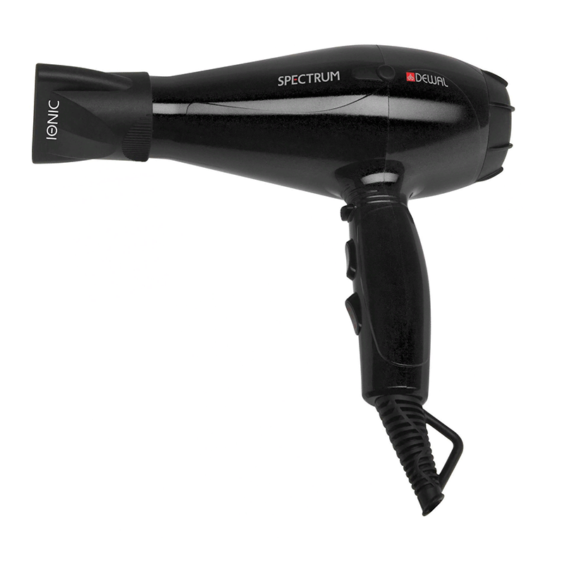DEWAL PROFESSIONAL Фен Spectrum черный, ионизация, 2 насадки, 2200 Вт, фото 2