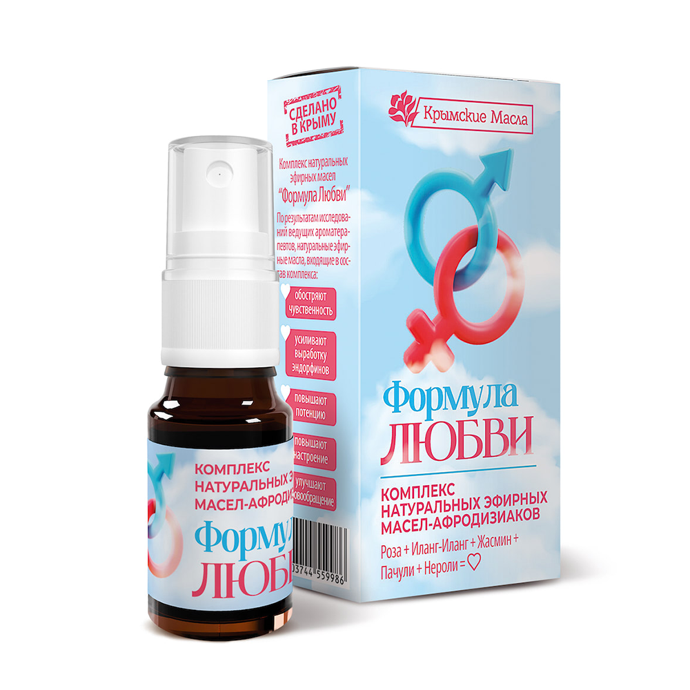 КРЫМСКИЕ МАСЛА Смесь эфирных масел Формула любви, спрей / Крымские масла 10 мл, фото 2