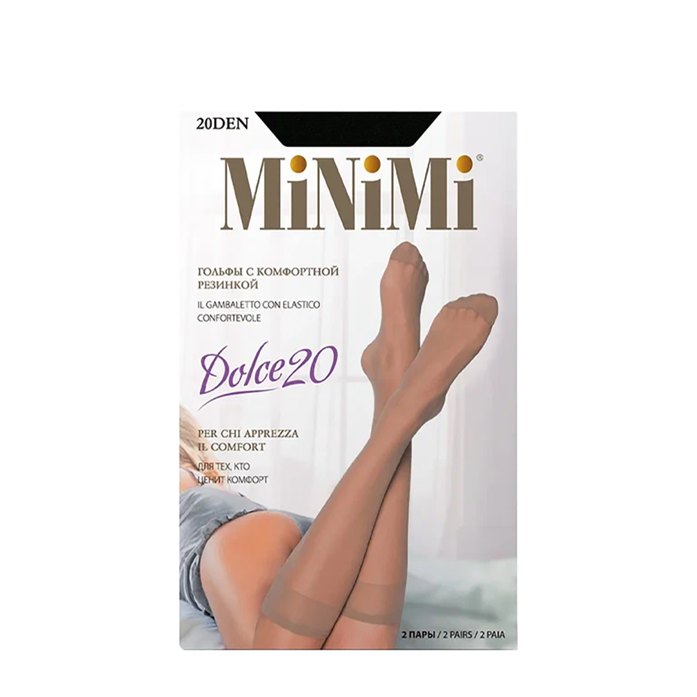 MINIMI Гольфы женские Nero 0 / Mini DOLCE 20 2 пары, фото 1