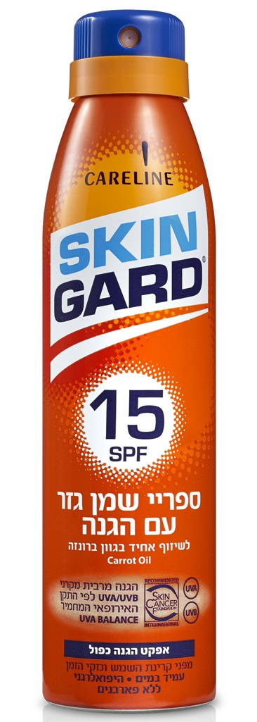 SKIN GARD Масло-спрей с каротином для ровного загара SPF 15 / CARELINE 200 мл, фото 1