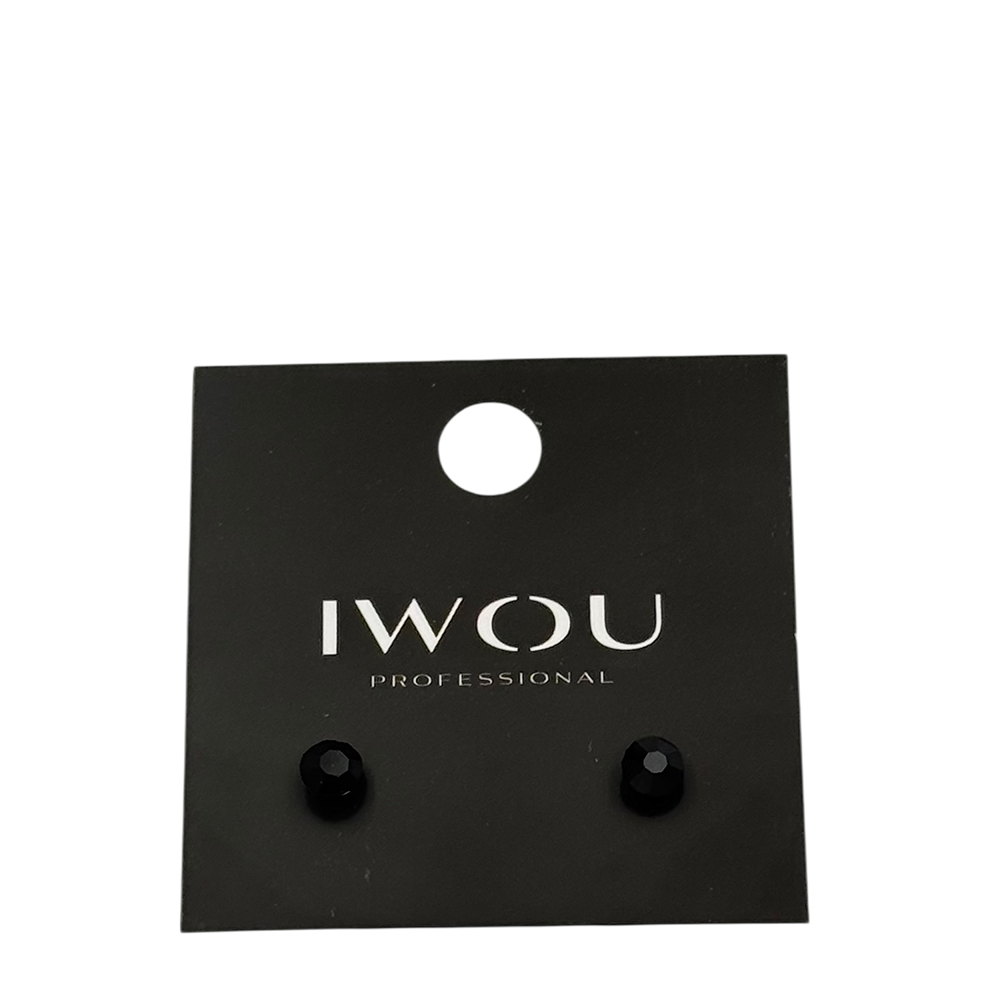 IWOU PROFESSIONAL Серьги гвоздики IWOU черная ночь 7мм, фото 1