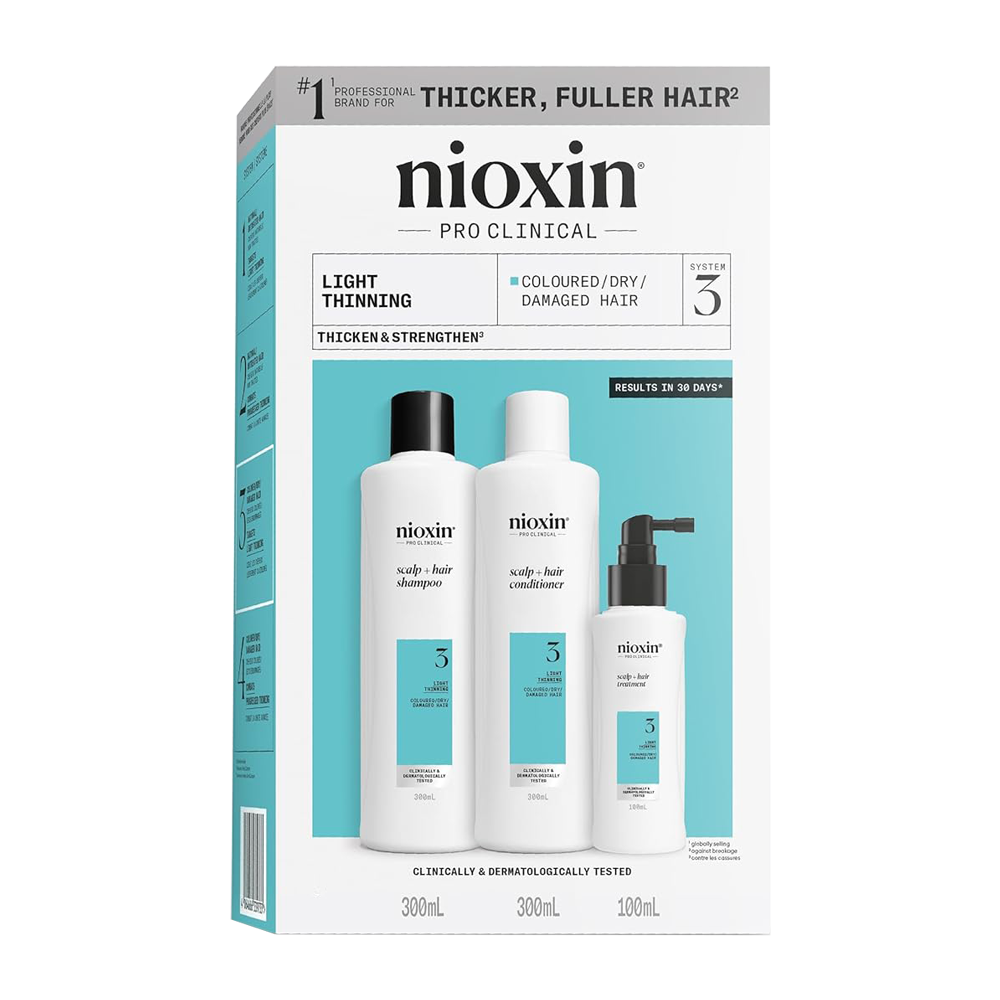 NIOXIN Набор для волос Система 3 (шампунь очищающий 300 мл, кондиционер увлажняющий 300 мл, маска питательная 100 мл), фото 1